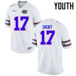 Youth Florida Gators #17 Jordan Sherit NCAA Nike White Authentic Stitched College Football Jersey WXJ6462PW